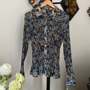 Apt 9 Accordion Pleat Button Front Shirt